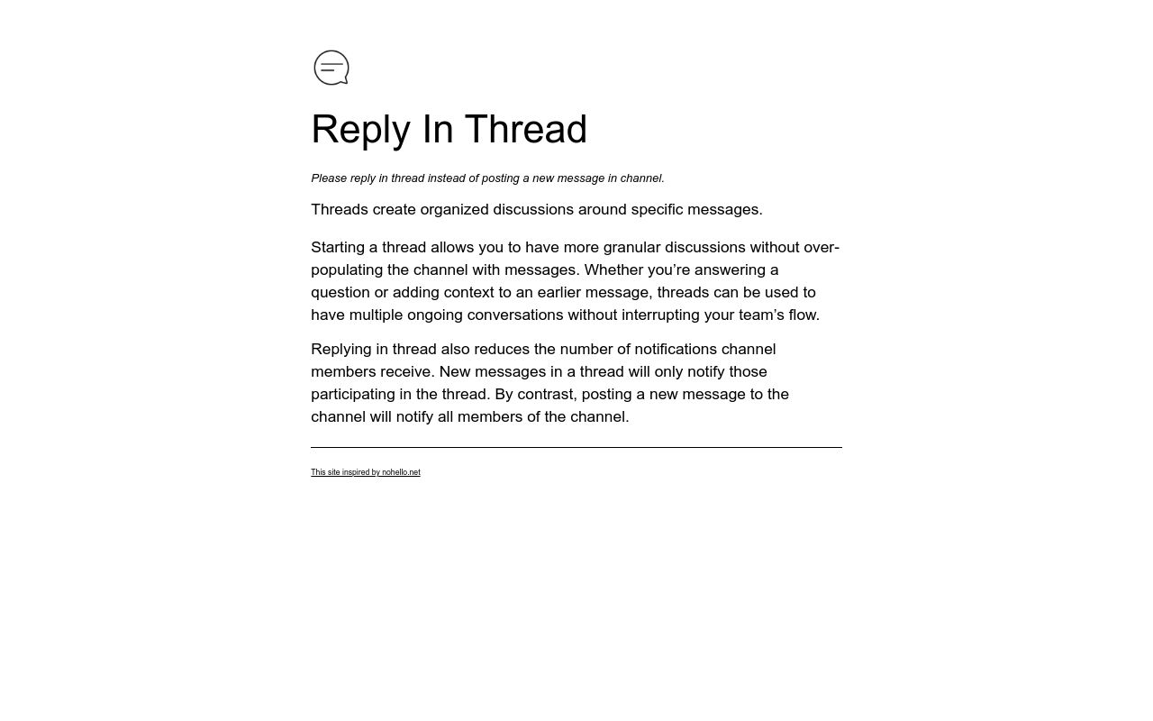 Threads Please Reply In Thread